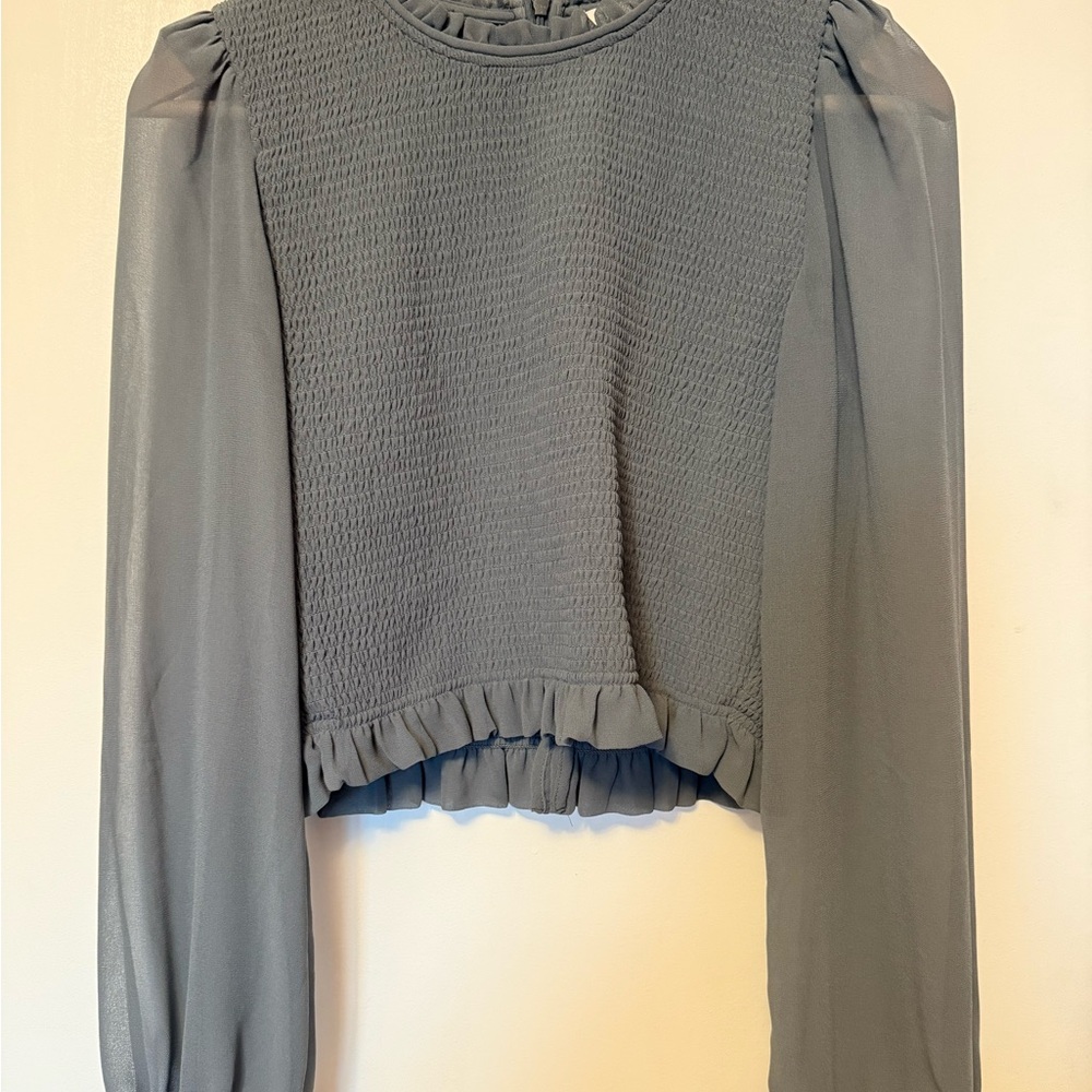 Aritzia Wilfred Tempest Blouse (Blue Gray) Size Medium